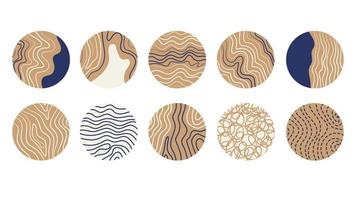 Big Set of wavy abstract highlight covers vector