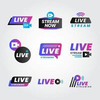 Cool Modern Live Streaming Badge vector