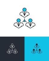 Hierarchical Organization Chart or Teamwork Icon vector