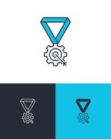 Award with Target Medal and Gear vector