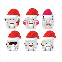 Santa Claus emoticons with silver suitcase cartoon character vector