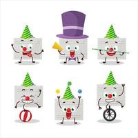 Cartoon character of silver suitcase with various circus shows vector