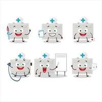Doctor profession emoticon with silver suitcase cartoon character vector