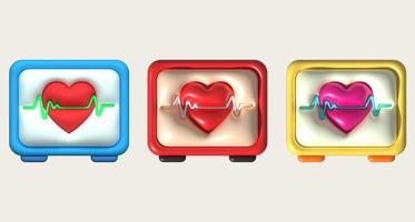 illustration 3D of cardiopulmonary and heart signal cabinet. photo