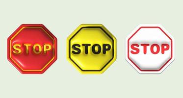 illustrations 3D , stop symbols or caution symbols photo