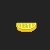 slice of lemon in pixel art style vector