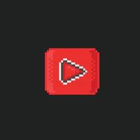 red play icon in pixel art style vector