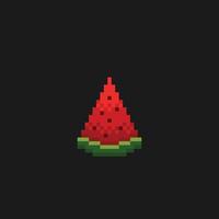 piece of watermelon in pixel art style vector