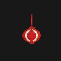 chinesee lantern in pixel art style vector