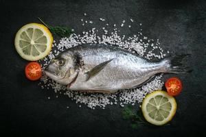 Gilthead fish and ingredients photo