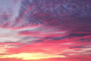 Colorful cloudy twilight beautiful sky cityscape sunset and morning sunrise. Dramatic evening night early morning view. Panoramic nature background concept. Copy space for text. World environment day photo