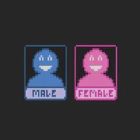 gender sign in pixel art style vector