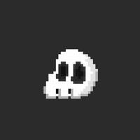 skull head in pixel art style vector