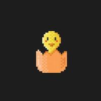 baby chick in pixel art style vector