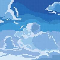 cloud view in pixel art style vector