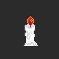 single candle in pixel art style vector