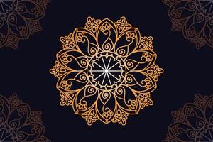mandala vector design with black background. Seamless mandala pattern with black background. Golden mandala with black background