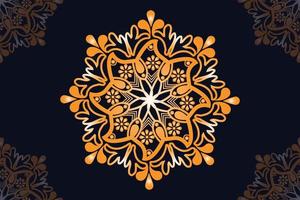 mandala vector design with black background. Seamless mandala pattern with black background. Golden mandala with black background