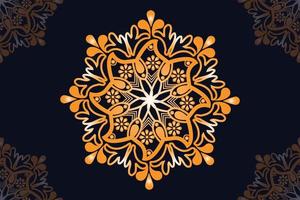 mandala vector design with black background. Seamless mandala pattern with black background. Golden mandala with black background