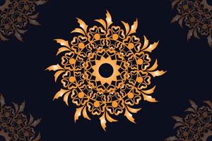 mandala vector design with black background. Seamless mandala pattern with black background. Golden mandala with black background