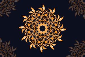 mandala vector design with black background. Seamless mandala pattern with black background. Golden mandala with black background