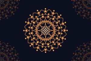 mandala vector design with black background. Seamless mandala pattern with black background. Golden mandala with black background