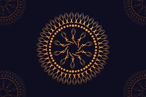 mandala vector design with black background. Seamless mandala pattern with black background. Golden mandala with black background