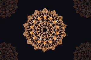 mandala vector design with black background. Seamless mandala pattern with black background. Golden mandala with black background