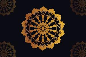 mandala vector design with black background. Seamless mandala pattern with black background. Golden mandala with black background