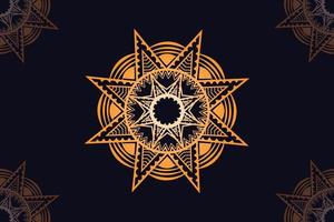 mandala vector design with black background. Seamless mandala pattern with black background. Golden mandala with black background