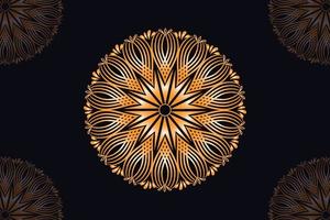 mandala vector design with black background. Seamless mandala pattern with black background. Golden mandala with black background