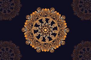 mandala vector design with black background. Seamless mandala pattern with black background. Golden mandala with black background