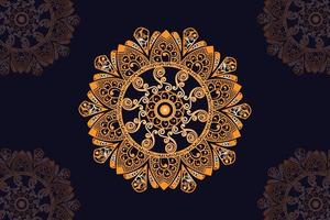 mandala vector design with black background. Seamless mandala pattern with black background. Golden mandala with black background