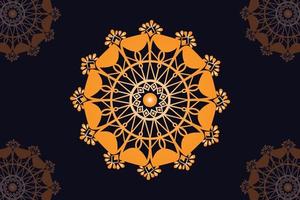 mandala vector design with black background. Seamless mandala pattern with black background. Golden mandala with black background