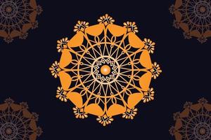 mandala vector design with black background. Seamless mandala pattern with black background. Golden mandala with black background