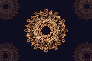 mandala vector design with black background. Seamless mandala pattern with black background. Golden mandala with black background