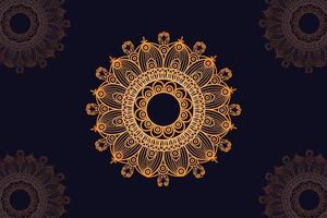 mandala vector design with black background. Seamless mandala pattern with black background. Golden mandala with black background