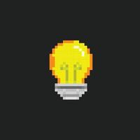 yellow bulb in pixel art style vector