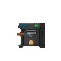 coffee machine in pixel art style vector