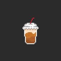 chocolate drink in pixel art style vector