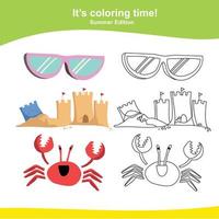 Colorful activity for children. Printable coloring worksheet. Vector file