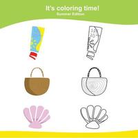 Colorful activity for children. Printable coloring worksheet. Vector file