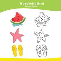 Colorful activity for children. Printable coloring worksheet. Vector file