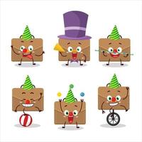 Cartoon character of brown suitcase with various circus shows vector