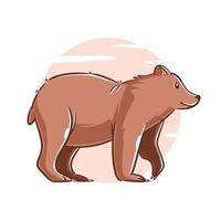 Vector hand drawn bear cartoon character