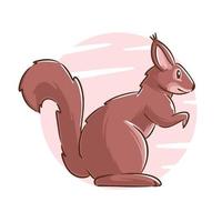 Vector hand drawn squirrel cartoon character