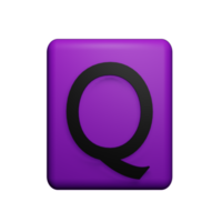 Letter Q 3d icon png