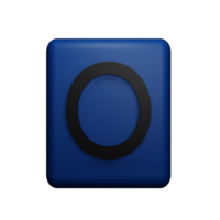 Letter o 3d icon png