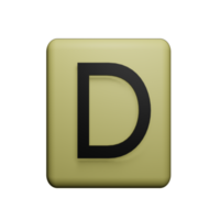 lettera d 3d icona png