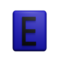 Letter E 3d icon png